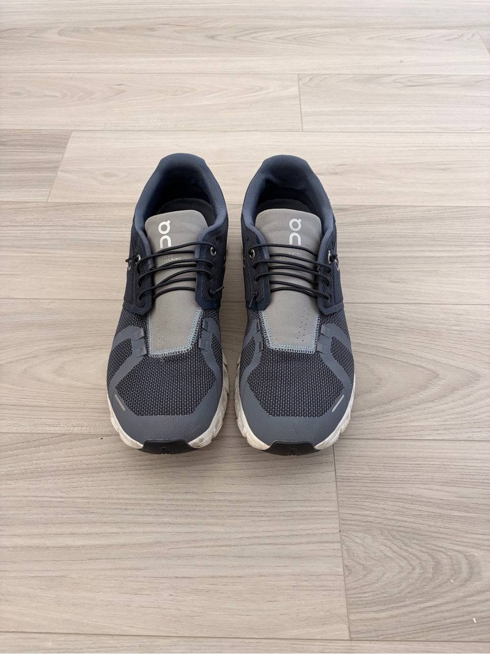 On Running Men's Cloud Sneakers in Dark Gray and Light Gray